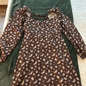 Princess Polly Floral Brown Mini Dress
